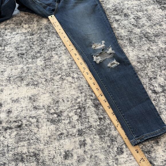 Levis 721 High Rise Skinny Jeans Womens 28 Blue Distressed Ankle Denim Stretch - Picture 8 of 12